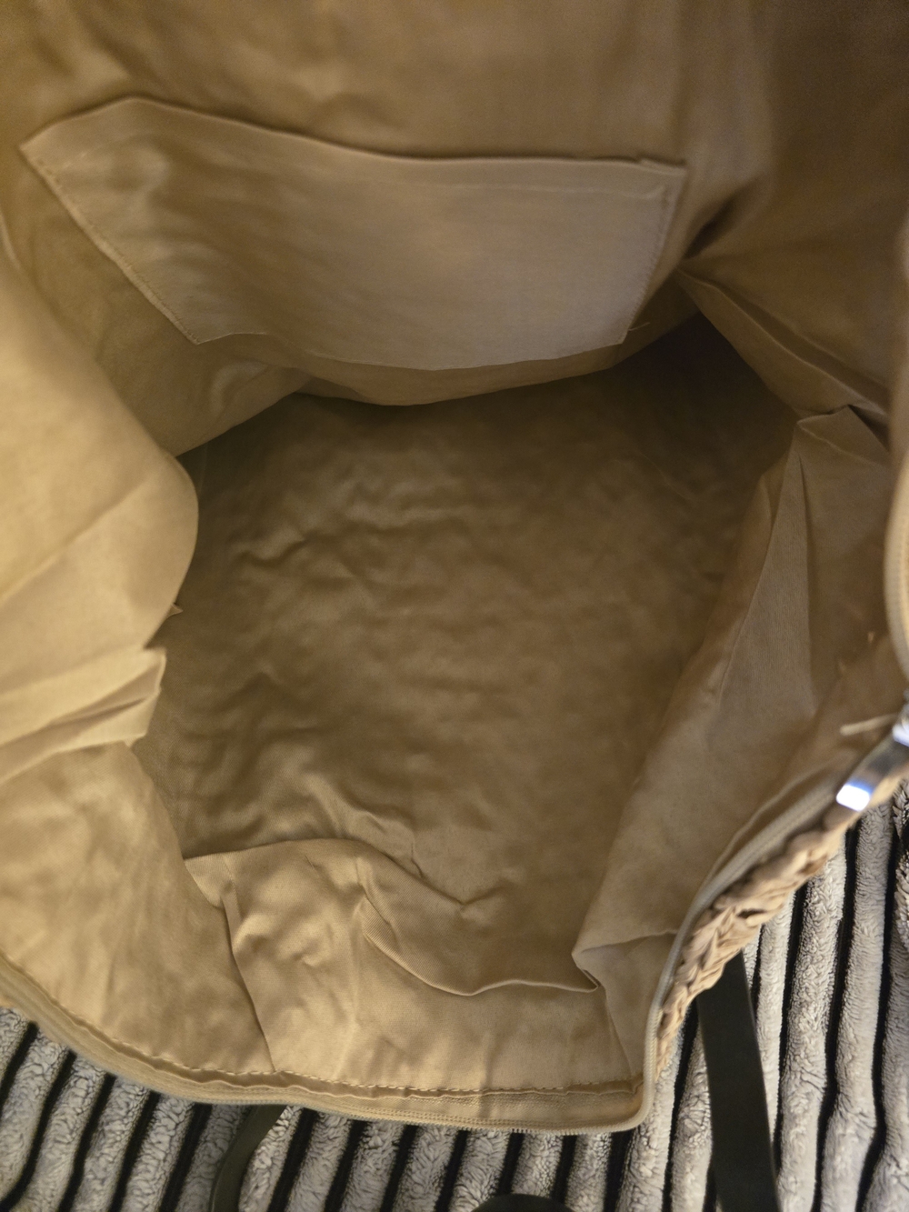 Woven Straw Tote Bag with Handles - Natural, Lightweight - Picture 8 of 8